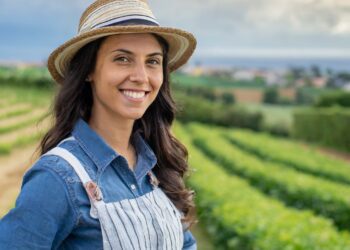 agricoltore attento alla sostenibilità