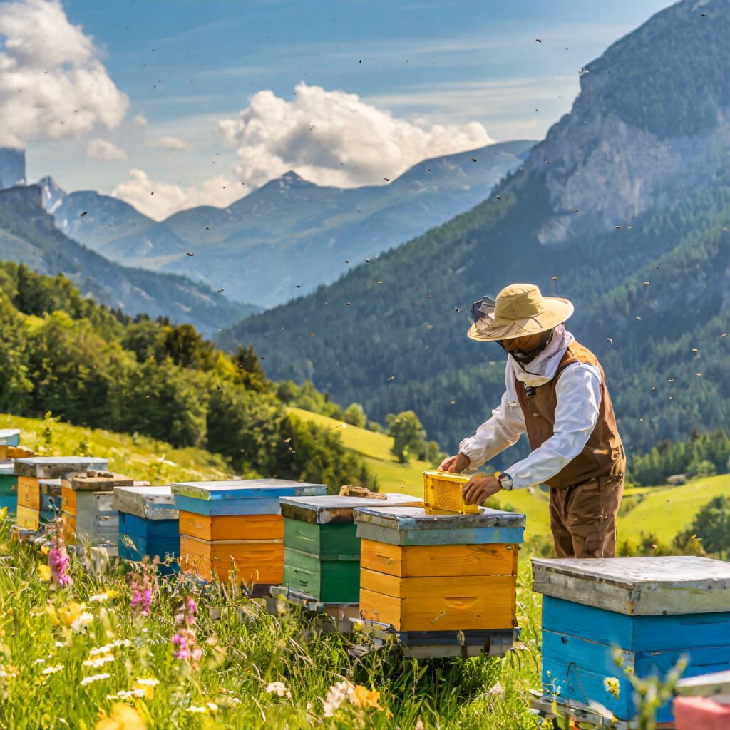 apicoltore al lavoro